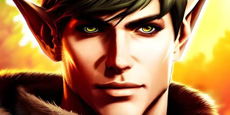 Dibujo en primer plano de un duende de cuentos.