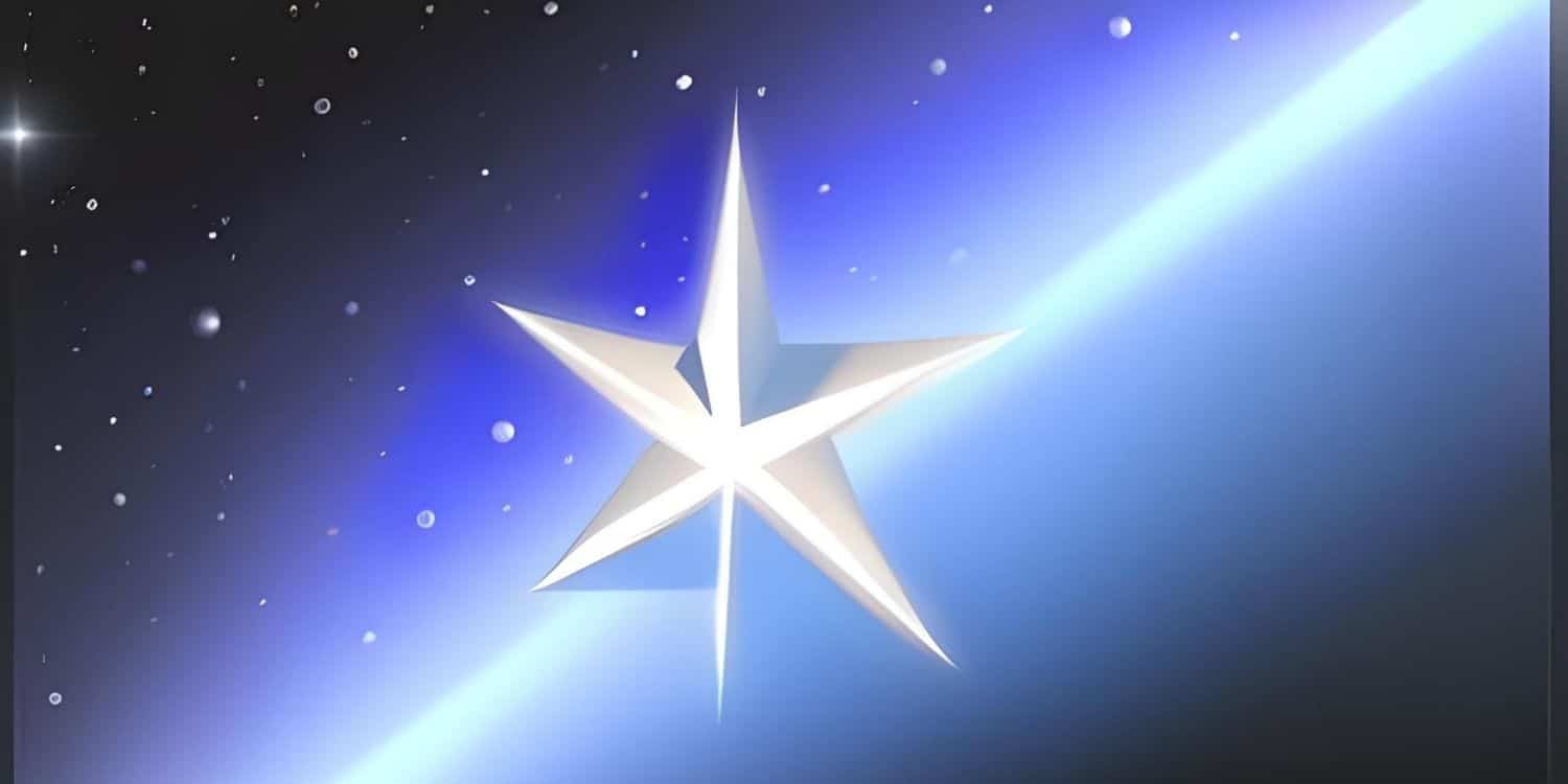 Dibujo de una estrella en un falso cielo azul. En referencia a los cuentos cortos de Navidad.