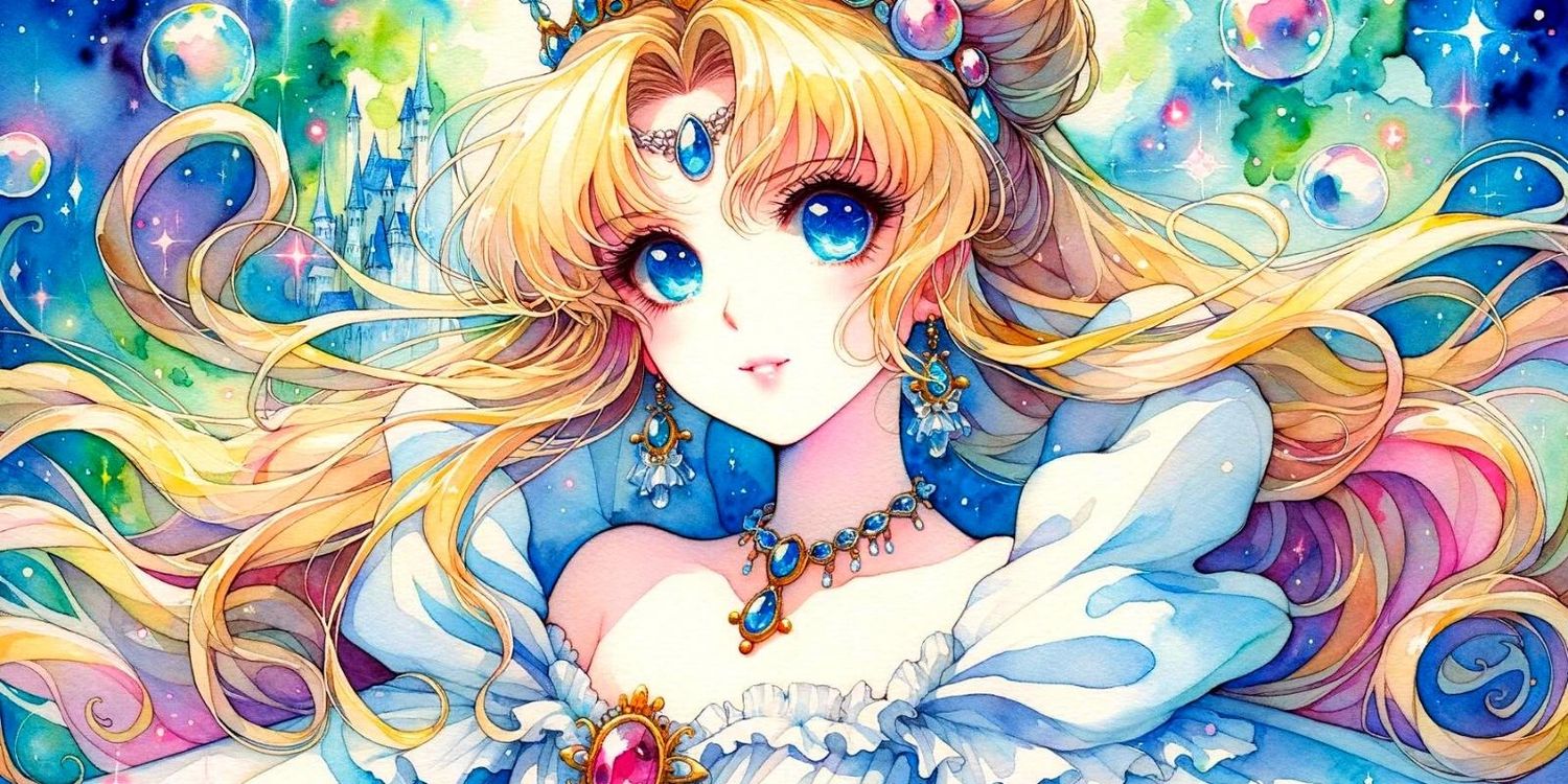 Cuento: La Princesa Isabella y las Tres Pruebas Mágicas 1 Dibujo tipo anime de una princesa de cuento.