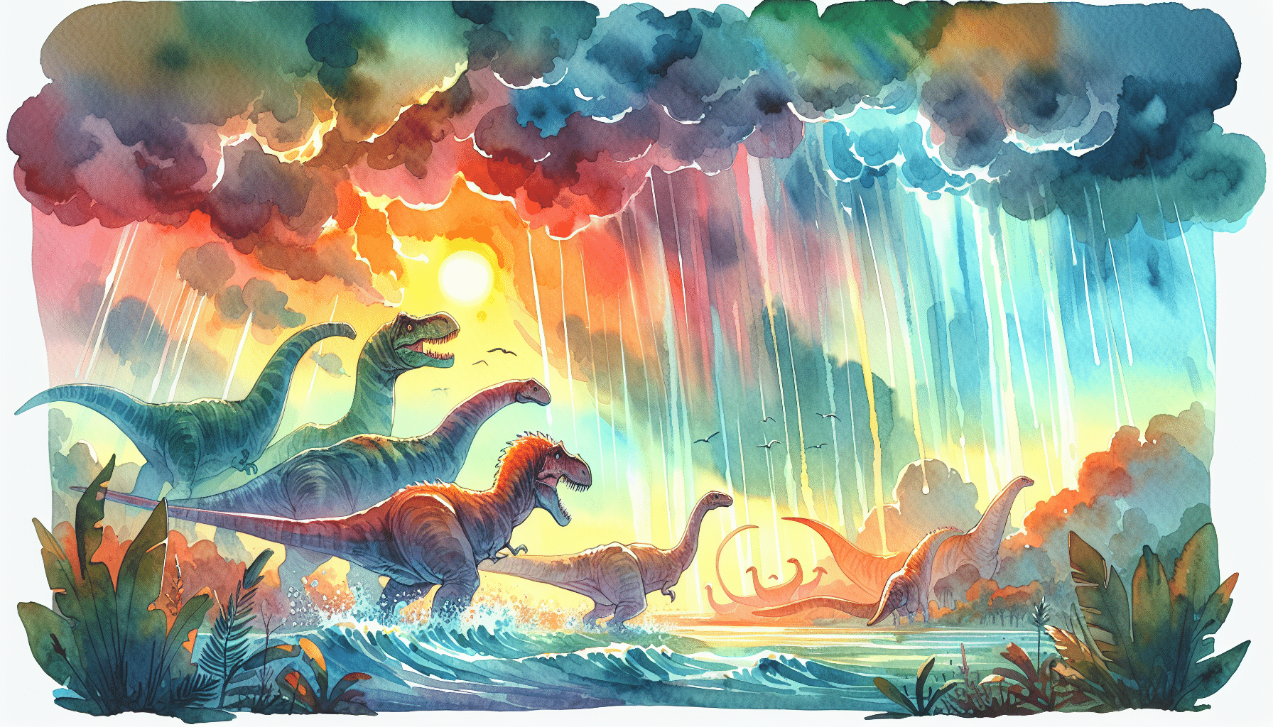 Cuento: Rexy y la gran tormenta entre dinosaurios