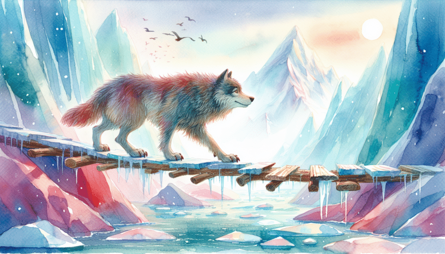 El Lobo y el Puente de Hielo: Una Travesía de Valentía y Esperanza