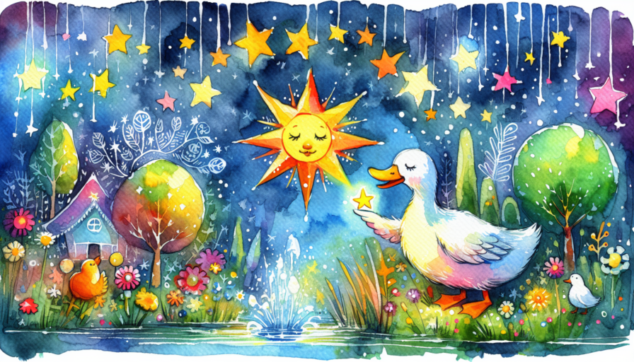 El pato y la estrella dorada que concedía deseos en la noche de verano