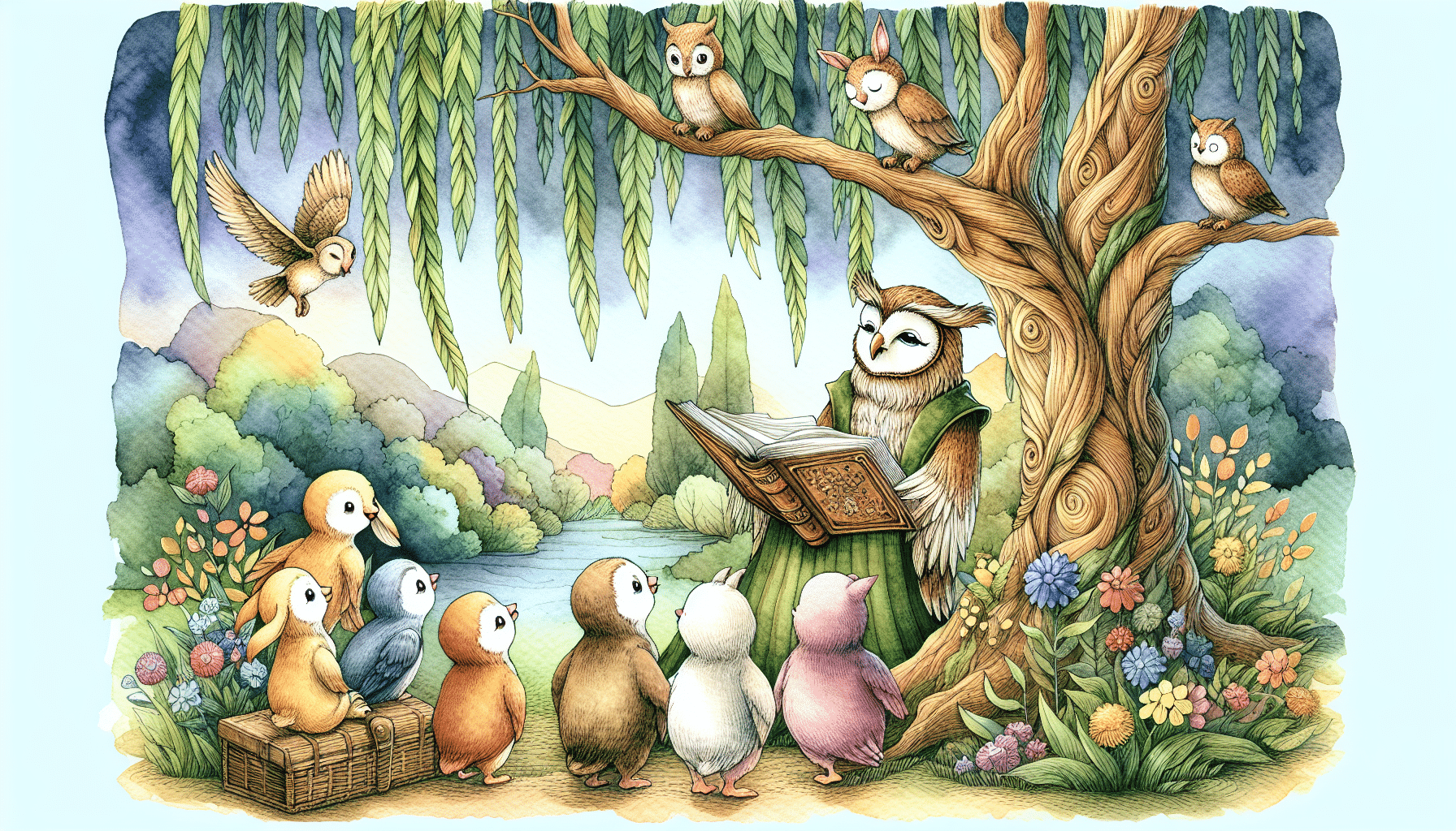 Under the Willow Tree Where the Wise Owl Teaches The tale of knowledge and wisdom in the forest