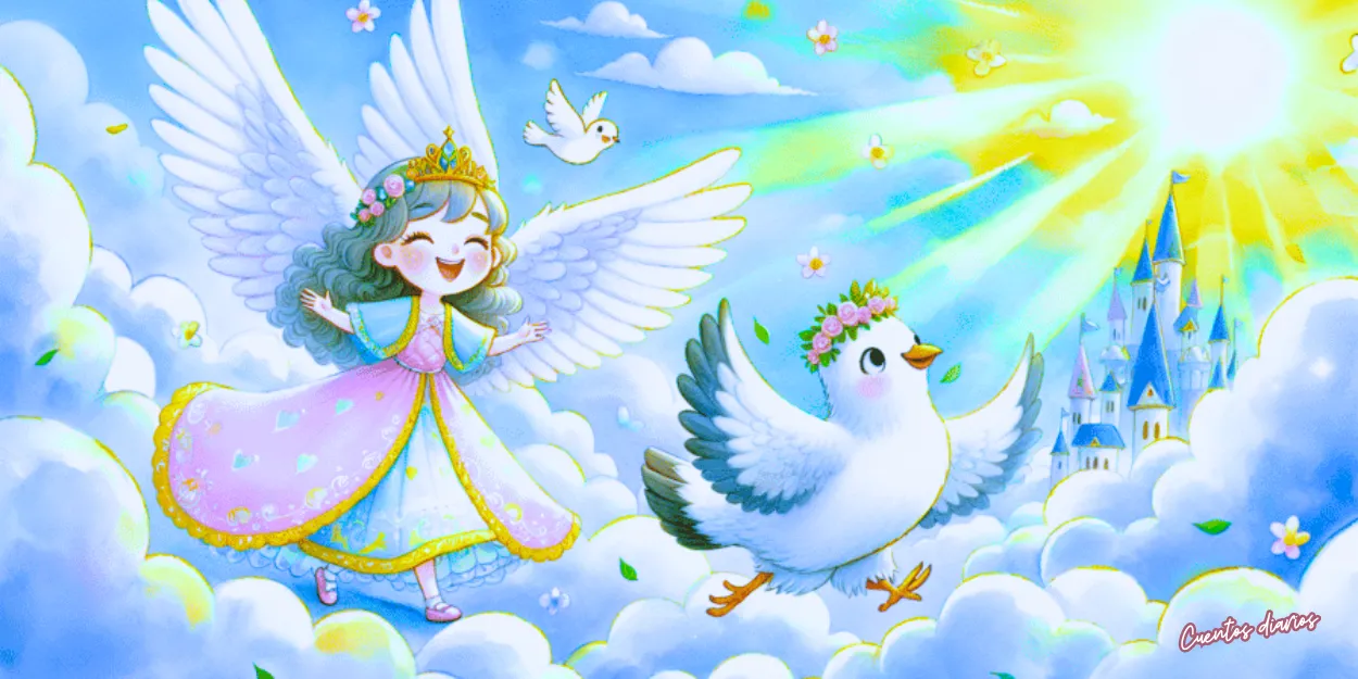 Cuento: «La paloma y la princesa del reino de las nubes flotantes»