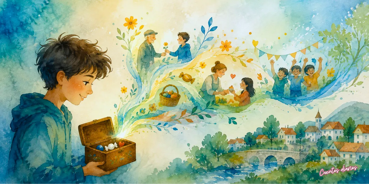 Tomás abre una cajita de la felicidad de la que surgen recuerdos de bondad, amistad y solidaridad en este cuento infantil para reflexionar.