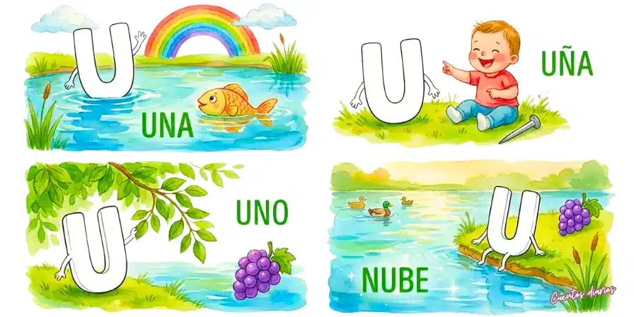 Cuento: "El paseo de la U en la nube quieta" 8 Cuento: "El paseo de la U en la nube quieta" 7