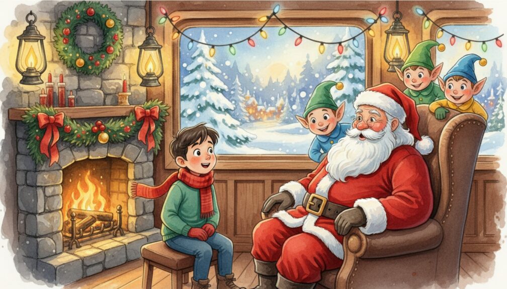Cuento: "El tren de la Navidad", un viaje mágico en el que un niño se encuentra con Santa Claus y sus duendes en un tren que recorre el mundo 4
