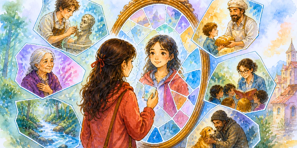 Cuento: «El espejo roto y la búsqueda del verdadero yo en los fragmentos del pasado»