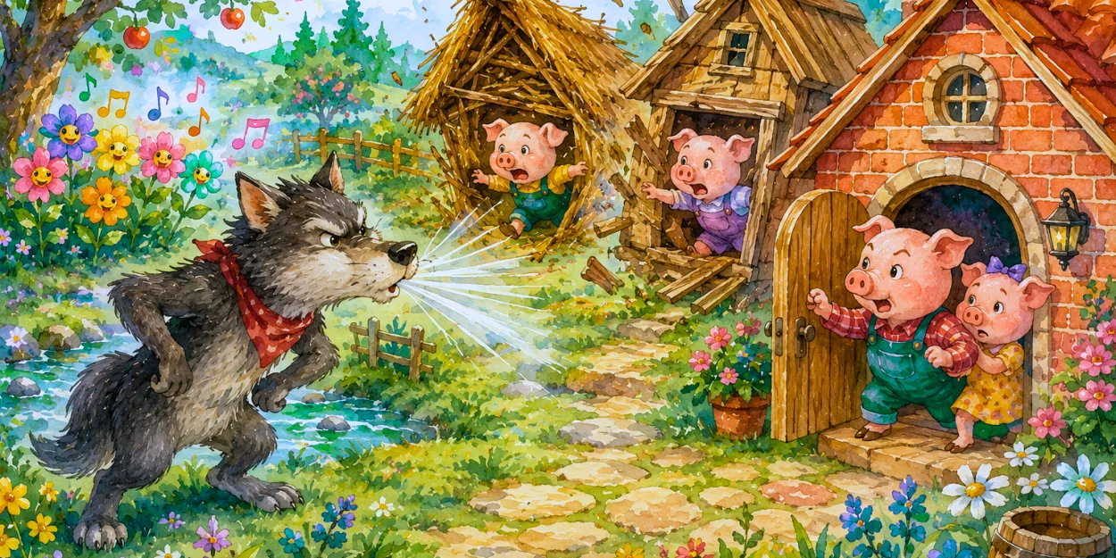 Cuento: «El cerdito de la casa de madera y la granja encantada donde las flores cantaban»