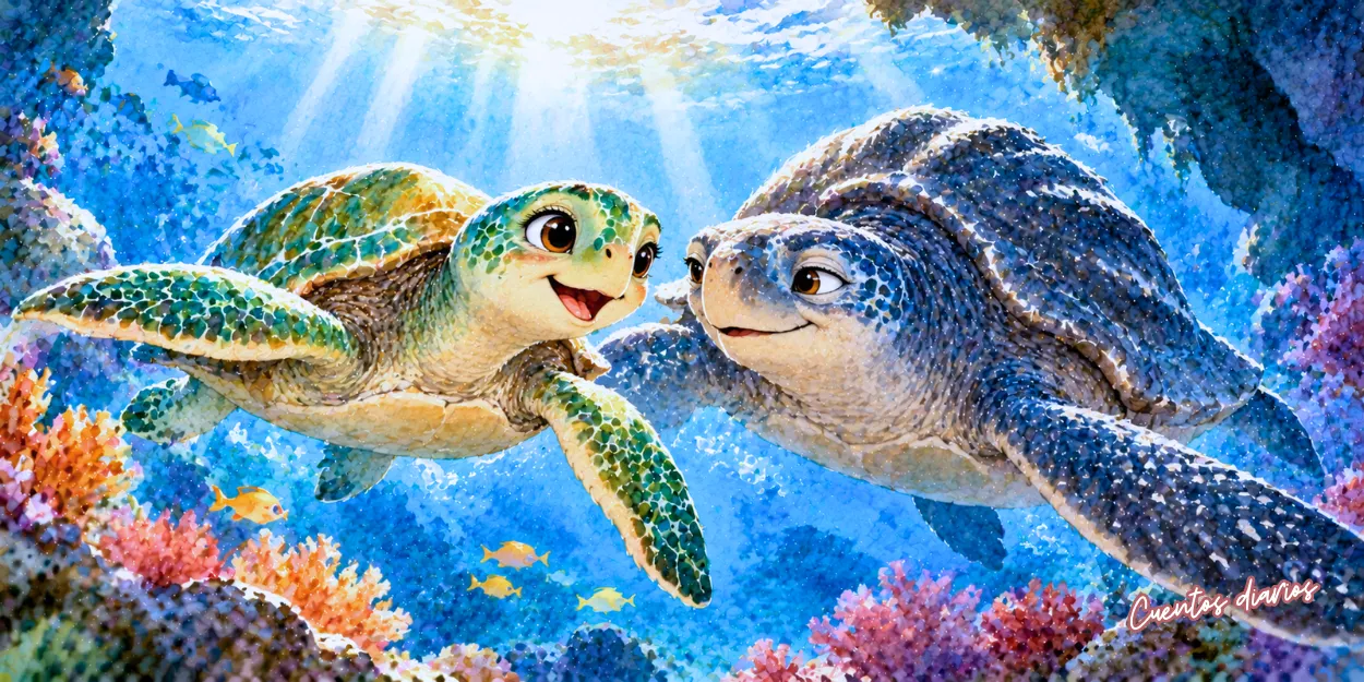 El amor entre dos tortugas que viven en diferentes mares